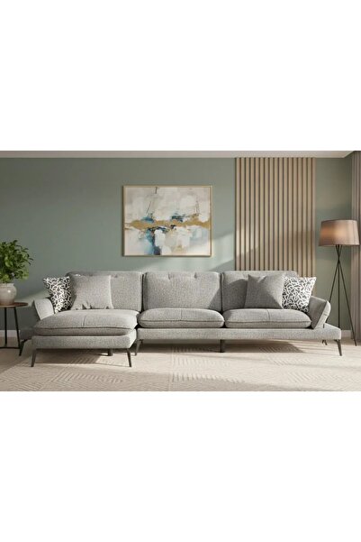 Vivense COSY KÖŞE KOLTUK, METAL AYAK, SOL KÖŞE, KÜL GRİ