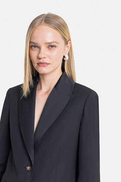 W Collection Black Tuxedo Collar Jacket