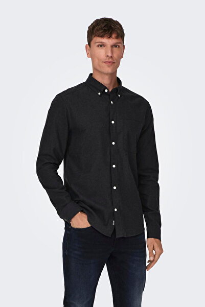 ONLY & SONS Чоловіча сорочка Slim Fit - Gudmund - з довгими рукавами, на ґудзиках, 100% бавовна