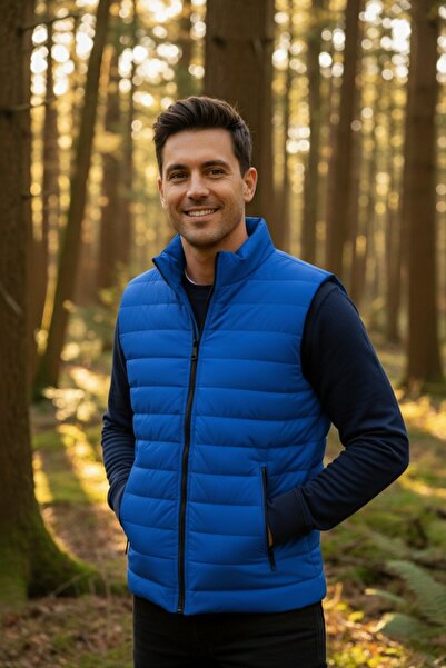 OTAKU Ανδρικό φουσκωτό γιλέκο με καπιτονέ επένδυση με διπλή τσέπη