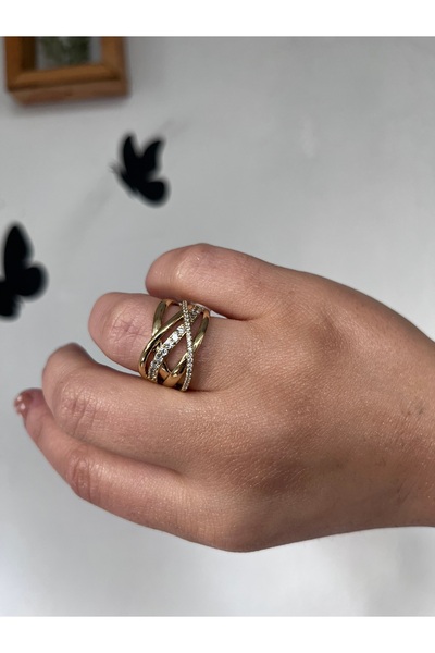 shop Stainless Steel 5-Piece Looking Gold Stone Shiny Sparkling Jewelry Model Ring