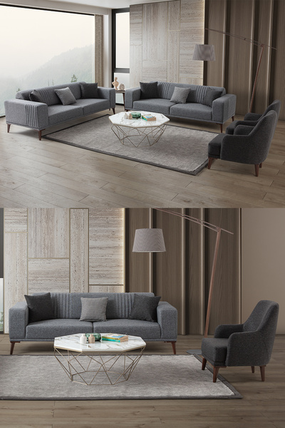 EDSY HOME Regnar 3+3+1+1 Koltuk Takımı Gri