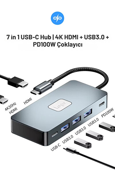 online shopping dsg store 7 in 1 USB-C Hub | 4K HDMI + USB3.0 + PD100W Çoklayıcı
