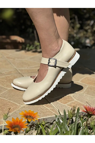 LOVE SHINE Elvane Eva Tabanlı Üstten Bantlı Kapalı Kadın Ayakkabı Büyük Numara