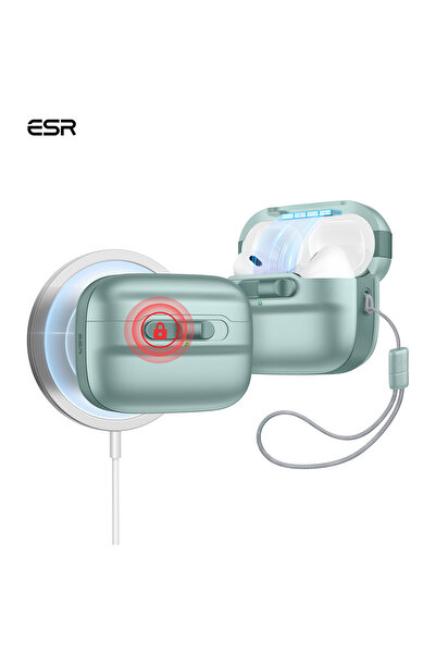 ESR Airpods Pro/Pro 2 HaloLock Magsafe Pulse FlickLock Kılıf Yeşil