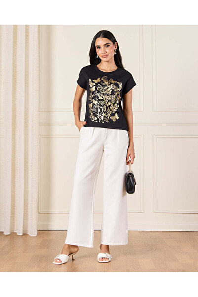 REDTAG Women Black Printed Top