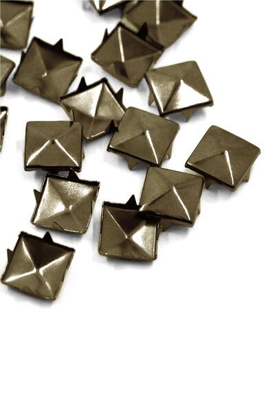 hapshoe Süs Tırnaklı Antik Renk Çakma Kare Piramit 7 mm 20 Adet Metal Trok