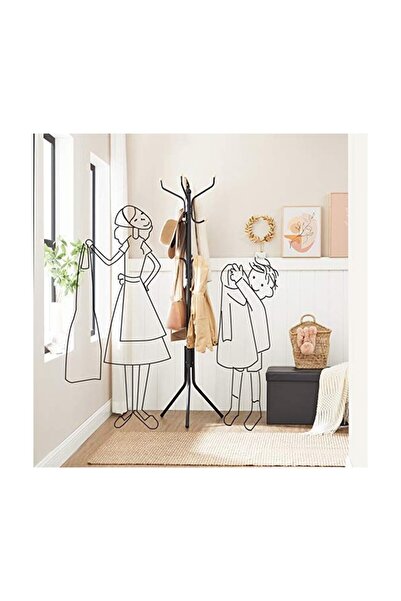 Talis Cuier tip pom, Songmics, Metal, Negru, 182 cm