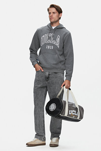 UCLA Ανδρικό φούτερ JEPSEN Σκούρο Γκρι με κουκούλα Κεντημένο Standard Fit