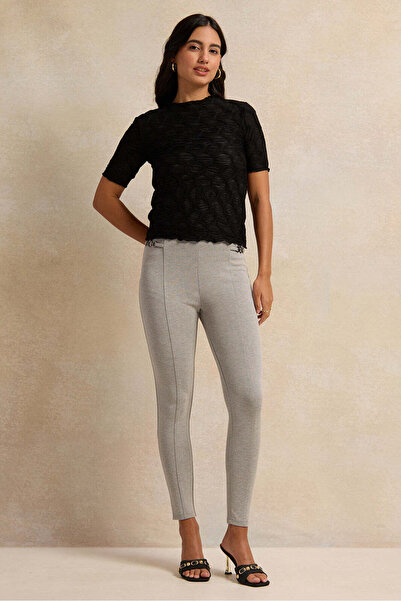 REDTAG Women Black Textured Knit Top