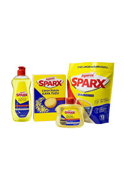 ASPEROX Sparx 4-Piece Set (72 Tablets, 400 ml Each) 250 ml Machine Cleaner (1...