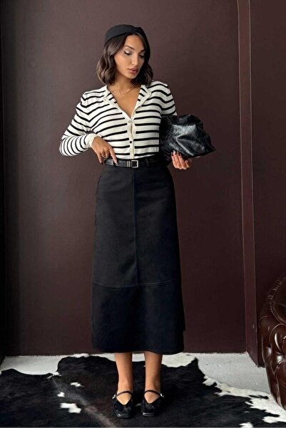 Bare & Bold Σουίτερ φούστα SCUBA ΜΑΥΡΗ