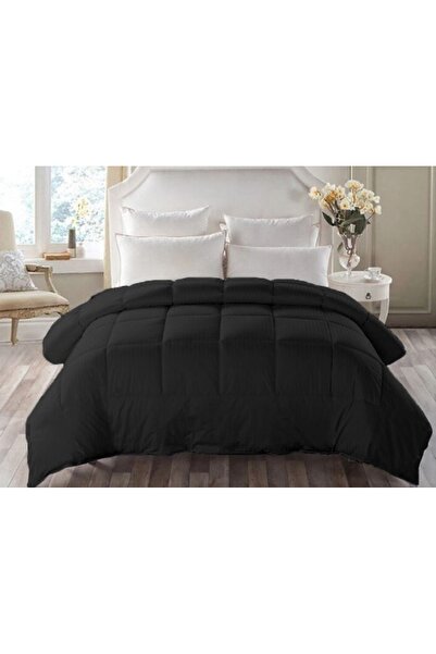 OEM Winter duvet with wool filling, 100% cotton damask cover, size 140x210 cm, black