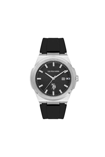 U.S. Polo Assn. Fundamental 44mm Men's Watch with Black Dial & Rubber Strap
