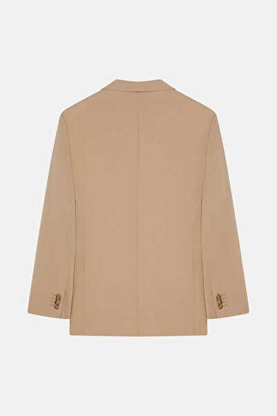 W Collection Beige Solid Regular Fit Suit