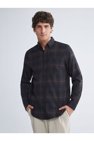 LC Waikiki Ανδρικό πουκάμισο LCWAIKIKI Classic με κανονική εφαρμογή, καρό μακ...