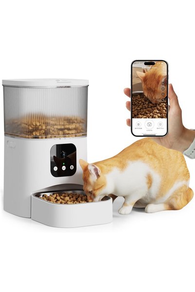 Fauna Pet Supplies (6L) Akıllı Kameralı Otomatik Kedi Köpek Mama Makinesi | Uzaktan Kontrol, Kamera, Taze Mama Sistemi