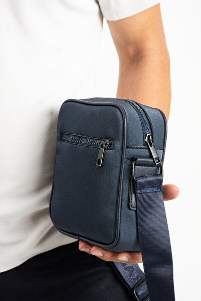 Mega & Polo Men's Casual Sports Travel Crossbody Bag Satin Fabric Water Repellent Lightweight Shoulder Chest Bag