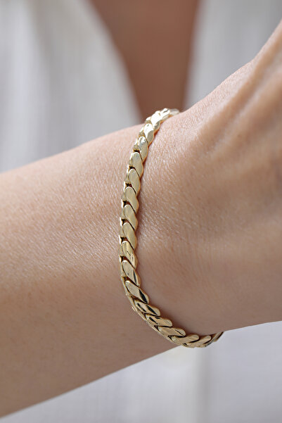 YAVUZ KUYUMCULUK 14 Ayar Altın Gemici Kilitli Gurmet Bileklik