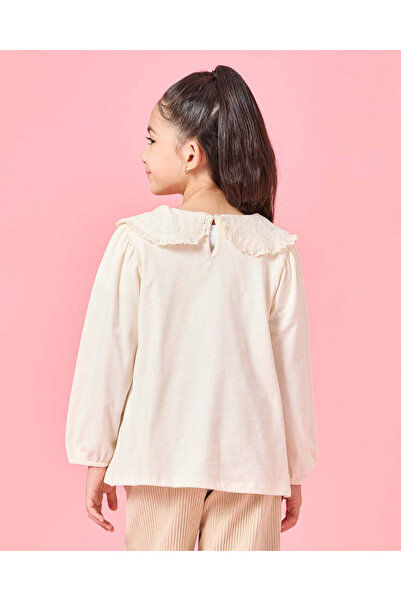 REDTAG Girls Beige Embossed Top