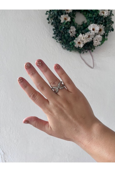 shop خاتم من الفولاذ المقاوم للصدأ قابل للتعديل مع حجر فضي اللون ولامع