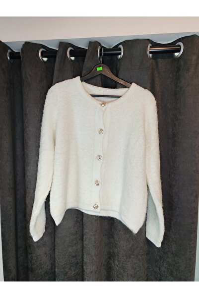MODA VE DERYA Buttoned Thick Wool Cardigan