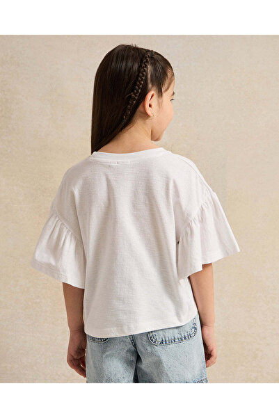 REDTAG Girls White Embellished Top