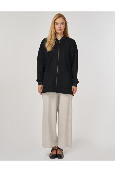 Kayra Hotfix Baskılı Süet Ceket Siyah KA-A25-13081-12