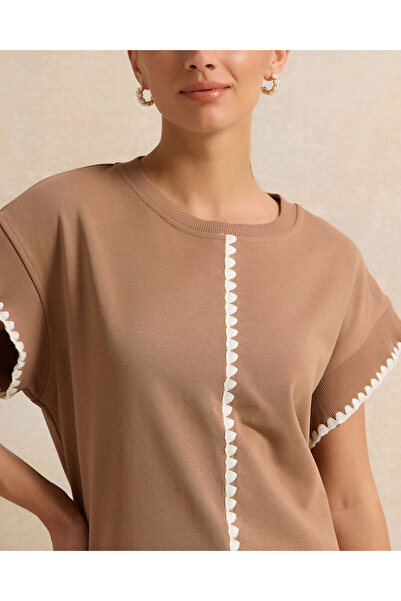 REDTAG Women Brown Embroidered Top