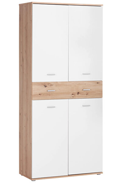 Tdesigno Tartu Ayakkabılık - Çok Amaçlı Dolap - AtlantikÇam-Beyaz - 80 cm