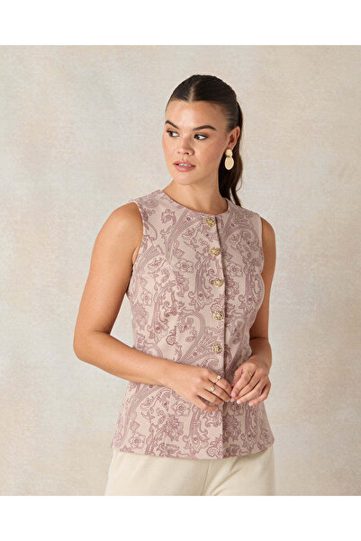 REDTAG Women Pink Printed Sleeveless Vest Top