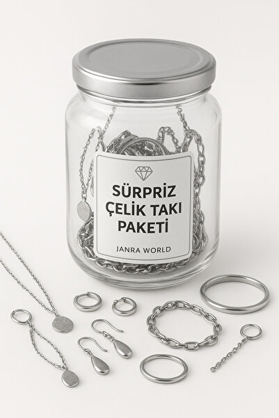 JANRA WORLD Sürpriz Çelik Takı Kavanozu | Paslanmaz Kolye Küpe Bileklik Halha...