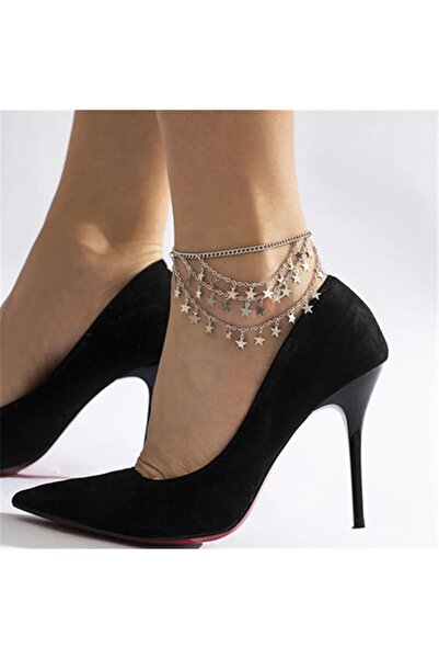 Shiklik Şık Zarif Kadın Yıldız Zinciri Model Ayak Halhal