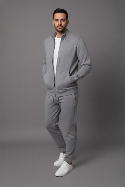 Sabri Özel Spor Eşofman Gri Melanj