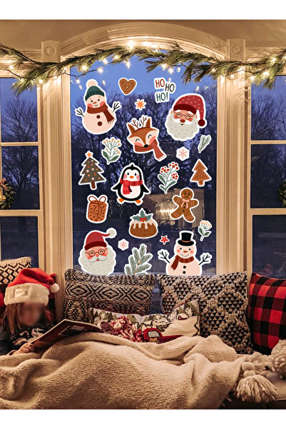 Baskı Madeni Yılbaşı Temalı Karlı Şehir, Evler Kardan Adam Christmas Cam, Duv...