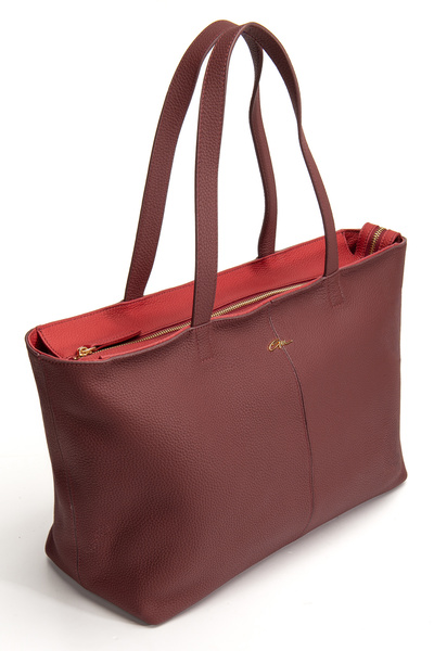 gio&mi Vera Shoulder Bag Genuine Leather Claret Red