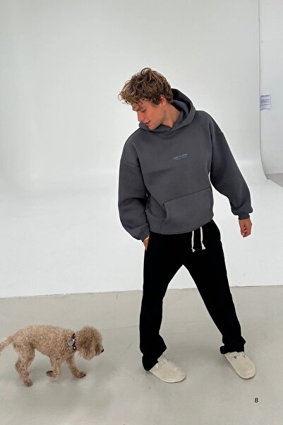 The Champ Clothing Ανδρικό φούτερ oversized με κουκούλα CHMP STUDIOS Smoked – με κουκούλα , 3 Thread Fleece, Τσέπη καγκουρό