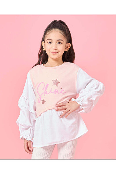 REDTAG بلوزة مطبوع باللونين الوردي والأبيض للبنات