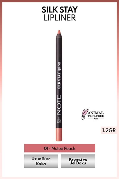 NOTE Silk Stay Lipliner Suya Dayanıklı İpeksi Dudak Kalemi - 01 Muted Peach - Nude