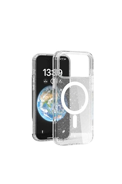 DooLike Carcasă transparentă cu sclipici pentru iPhone 17 Pro, flexibilă, rez...