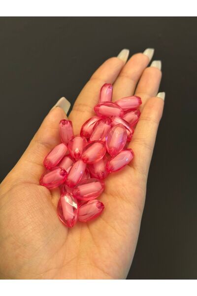 Gönülden Tasarım 25 броя 2 см прозрачни пластмасови мъниста в розово