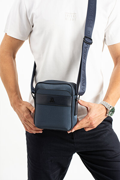 Mega & Polo Men's Casual Sports Travel Crossbody Bag Satin Fabric Water Repellent Lightweight Shoulder Chest Bag