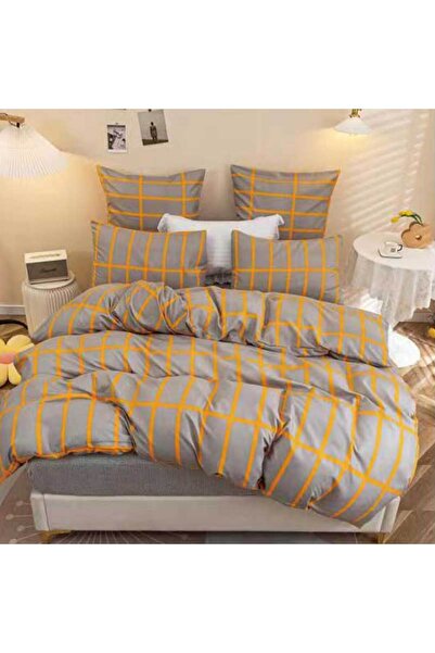 Patul Bed Linen, Satin Cotton, Sulphur, 2 Persons, Double Bed, 4 Pieces