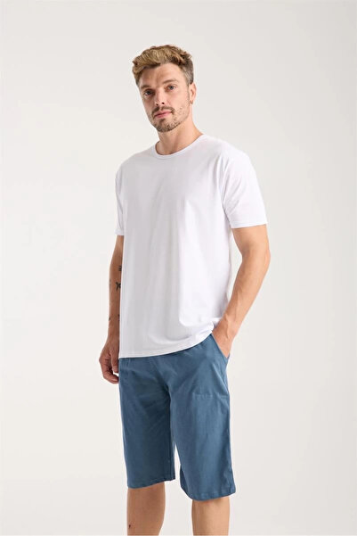 alfa expres Clothing Men's Pocketed Cotton Combed Shorts Indigo