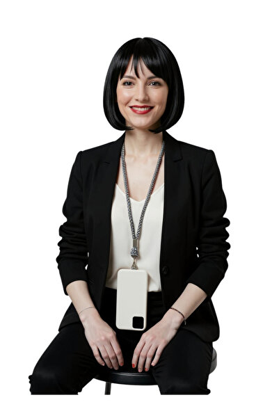 My Strape حزام رقبة للهاتف منسوج باللون الرمادي متوافق مع جميع الأغطية