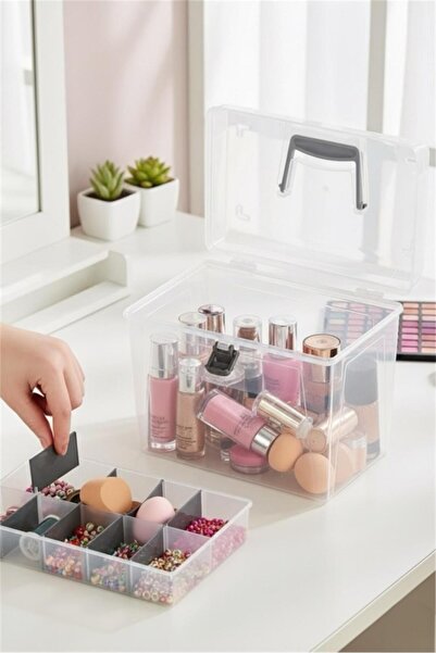 Bayev Hold 3008 Large Size Adjustable Compartment Plastic Multi-Purpose Sewing Hobby Makeup Jewelry Organizer Box