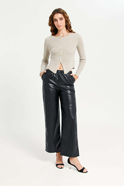 REDTAG Women Beige Neck Detail Top