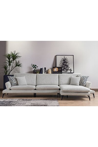 Vivense COSY KÖŞE KOLTUK, METAL AYAK, SAĞ KÖŞE, AÇIK GRİ