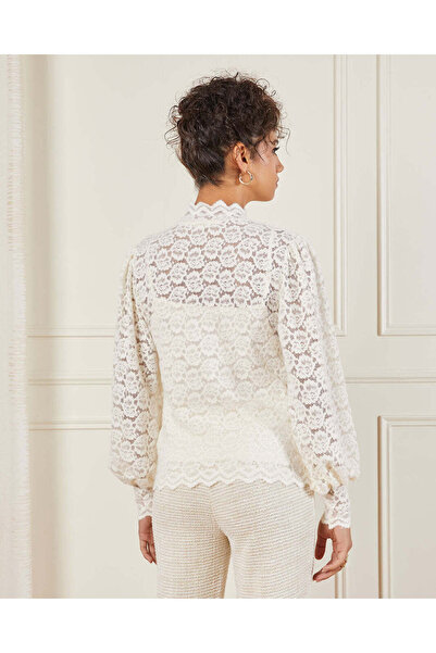 REDTAG Women Cream Laced Top