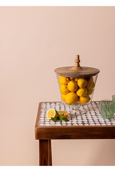 RİVO HOME DECOR Madera Standing Cookie Jar 36x26x25 cm